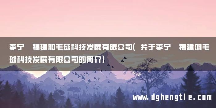 李宁 福建羽毛球科技发展有限公司(关于李宁 福建羽毛球科技发展有限公司的简介)